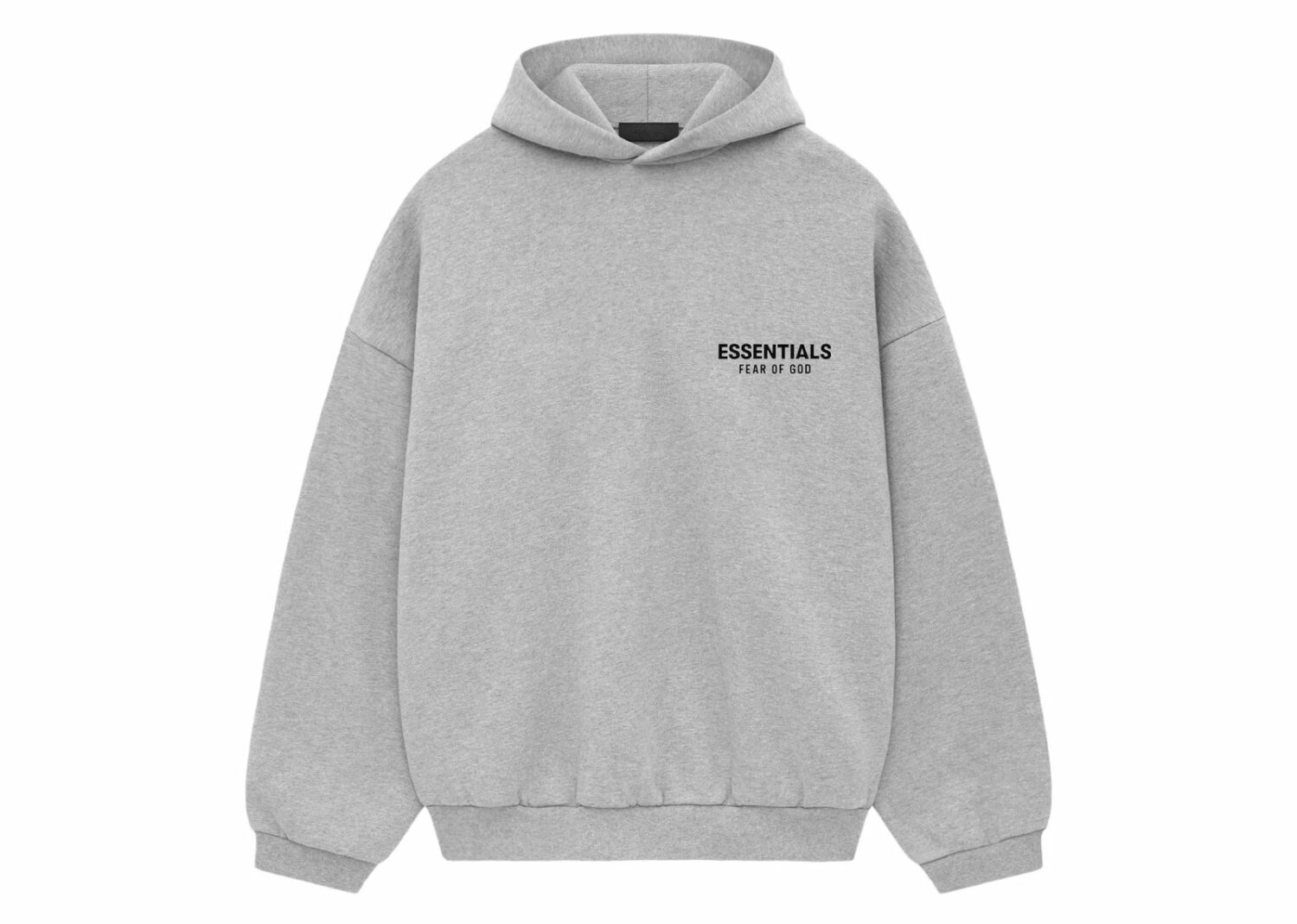 fear of god essentials fleece hoodie light heather gray