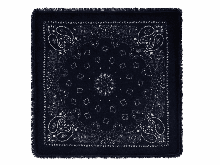 kujten small cashmere bandana hachi dark navy blue
