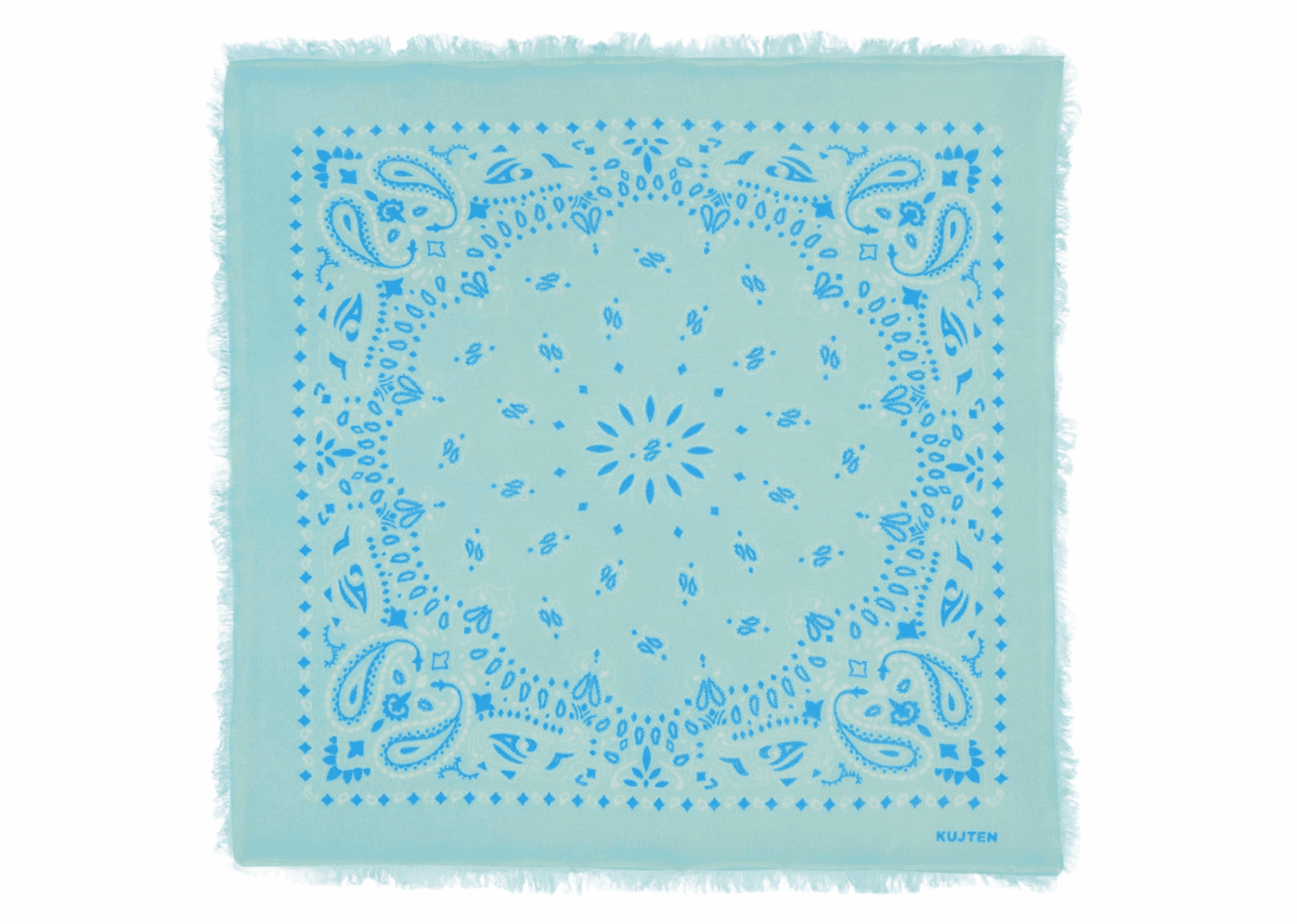 kujten small cashmere bicolor bandana hachi bleu green