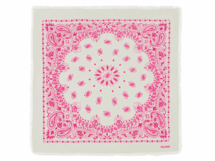 kujten small cashmere bicolor bandana hachi white pink