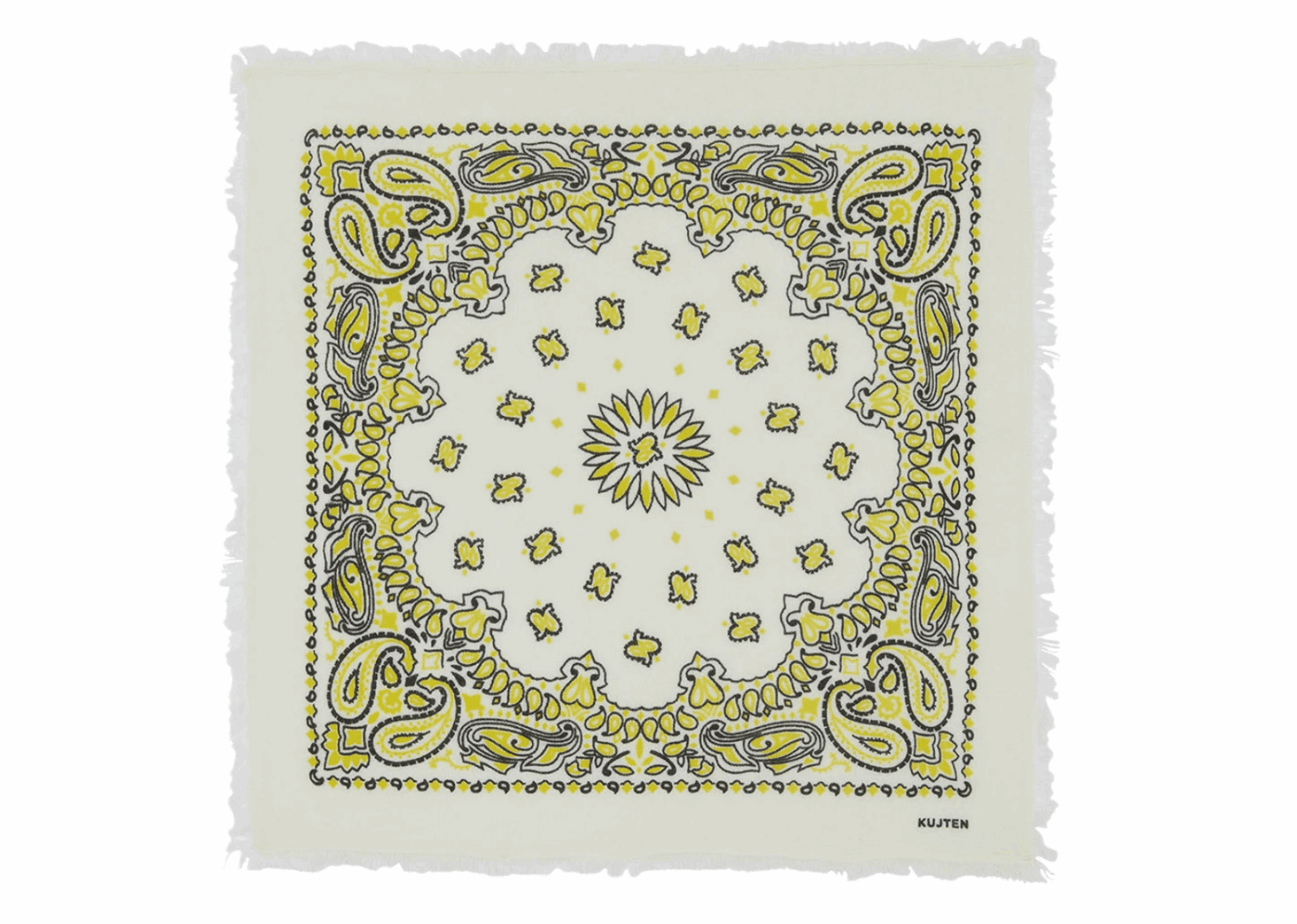 kujten small cashmere bicolor bandana hachi yellow black