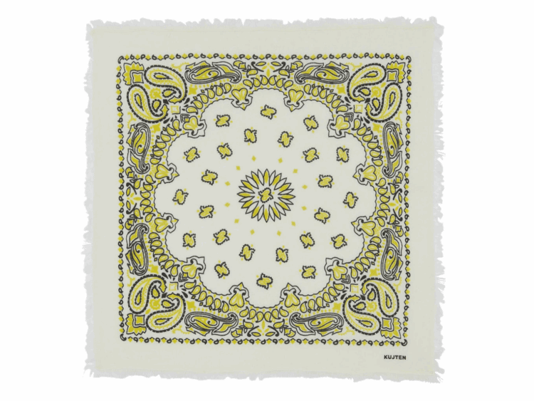 kujten small cashmere bicolor bandana hachi yellow black