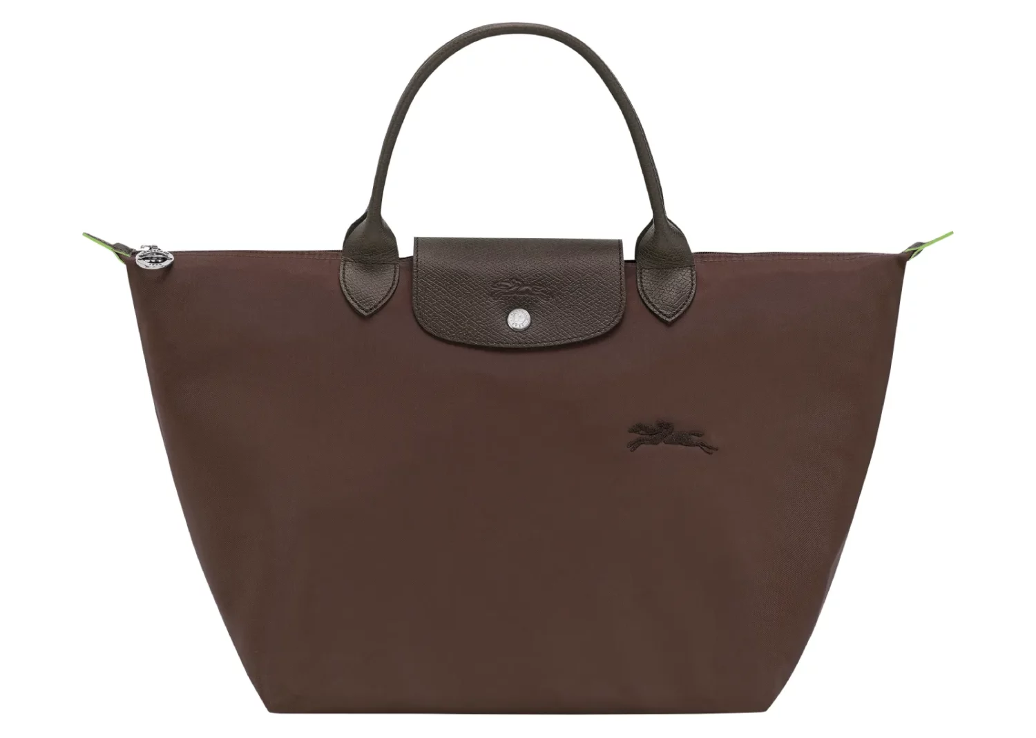 longchamp le pliage green medium handbag mocha