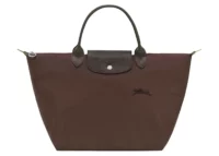 longchamp le pliage green medium handbag mocha