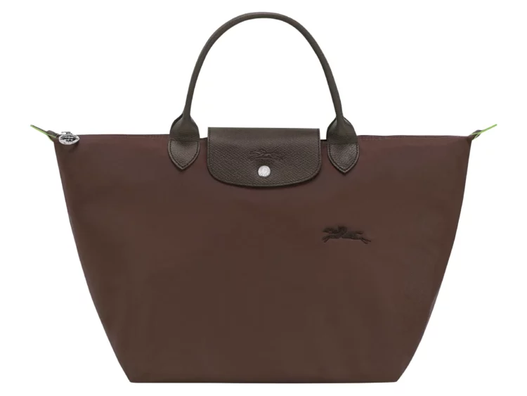 longchamp le pliage green medium handbag mocha