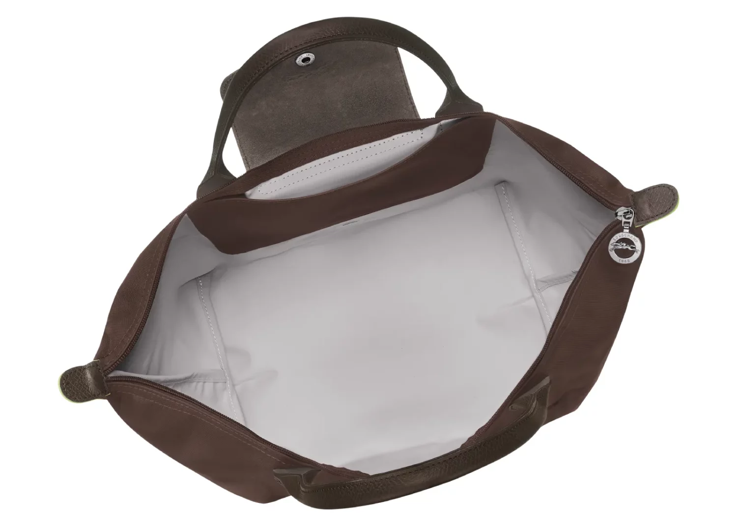 longchamp le pliage green medium handbag mocha