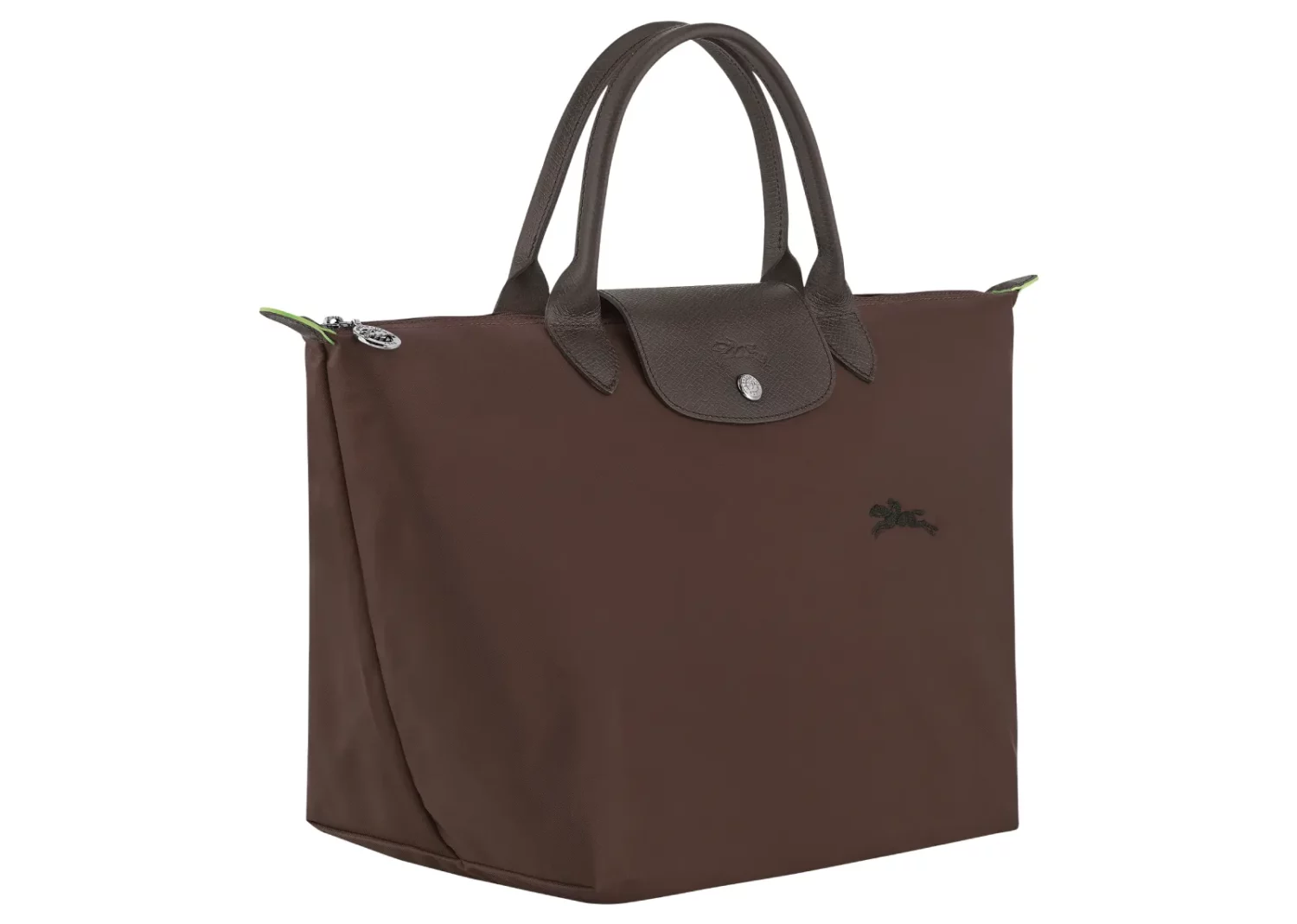 longchamp le pliage green medium handbag mocha