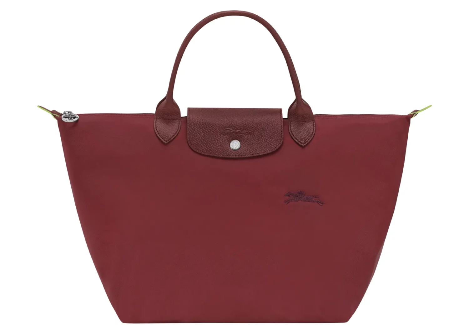 longchamp le pliage green medium handbag pomegranate