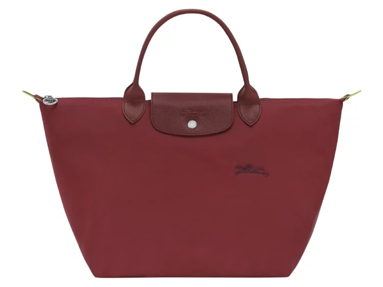 longchamp le pliage green medium handbag pomegranate