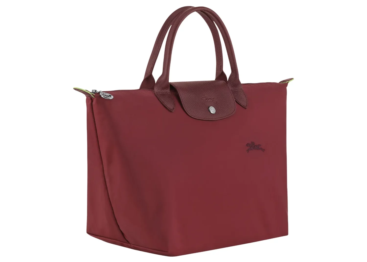 longchamp le pliage green medium handbag pomegranate