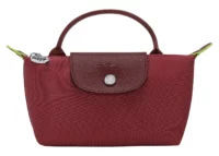 longchamp le pliage green pouch with handle pomegranate