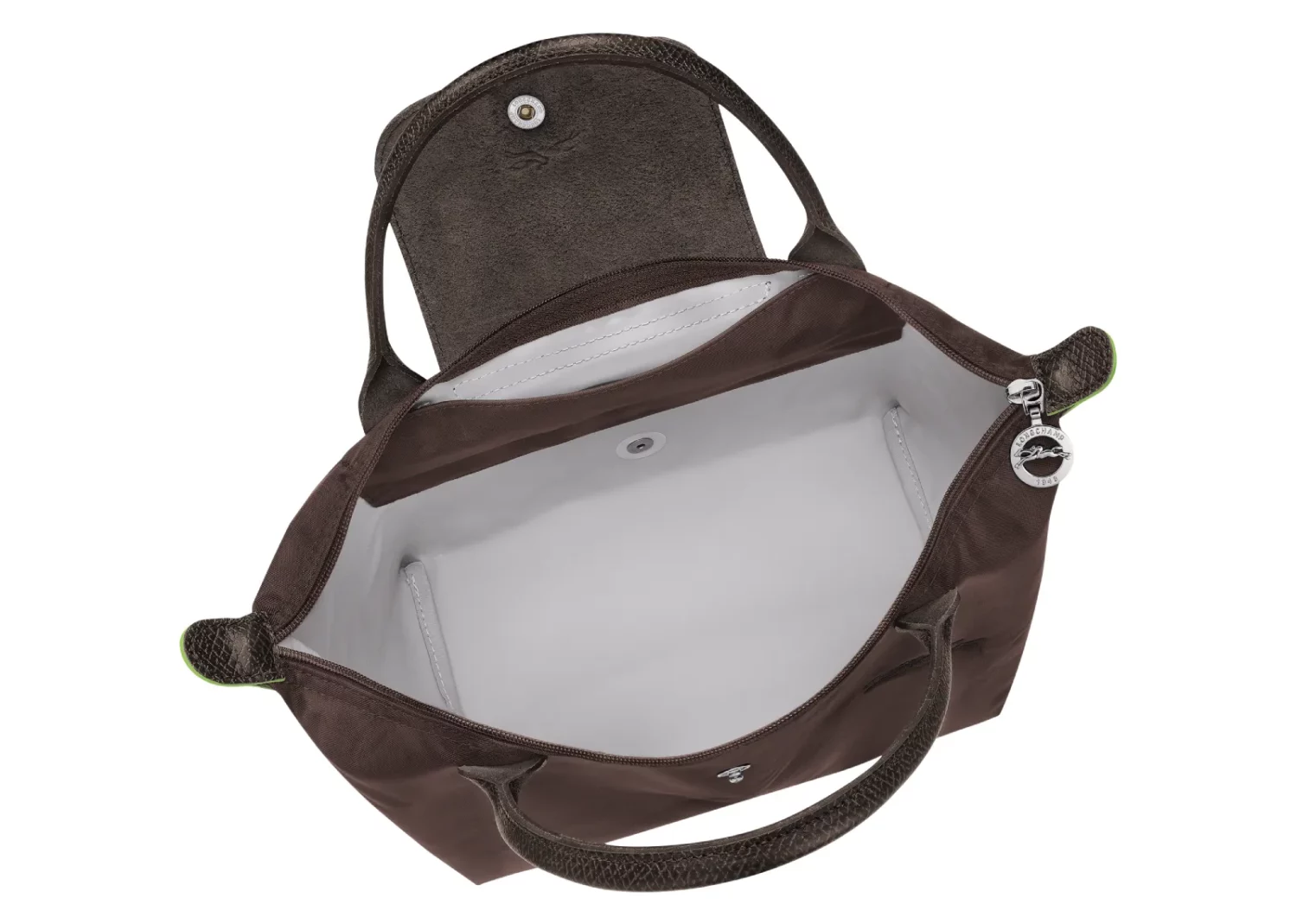 longchamp le pliage green small handbag mocha