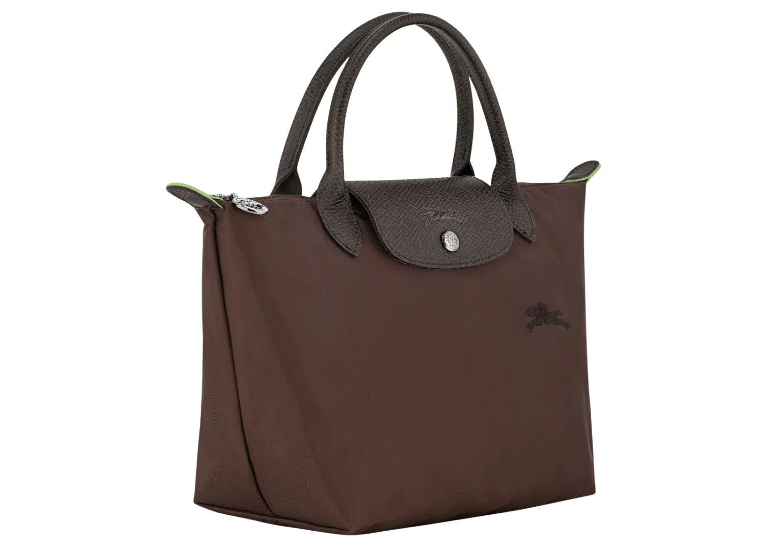 longchamp le pliage green small handbag mocha