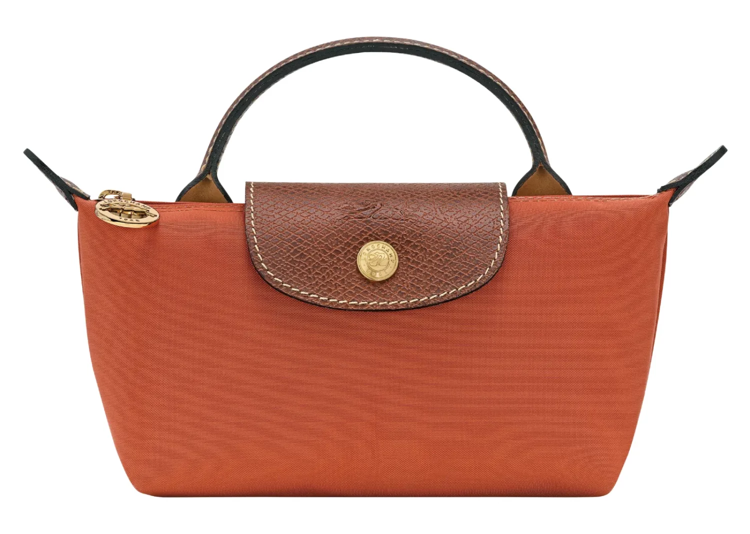 longchamp le pliage original pouch with handle brick