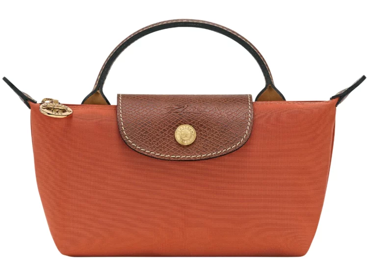 longchamp le pliage original pouch with handle brick