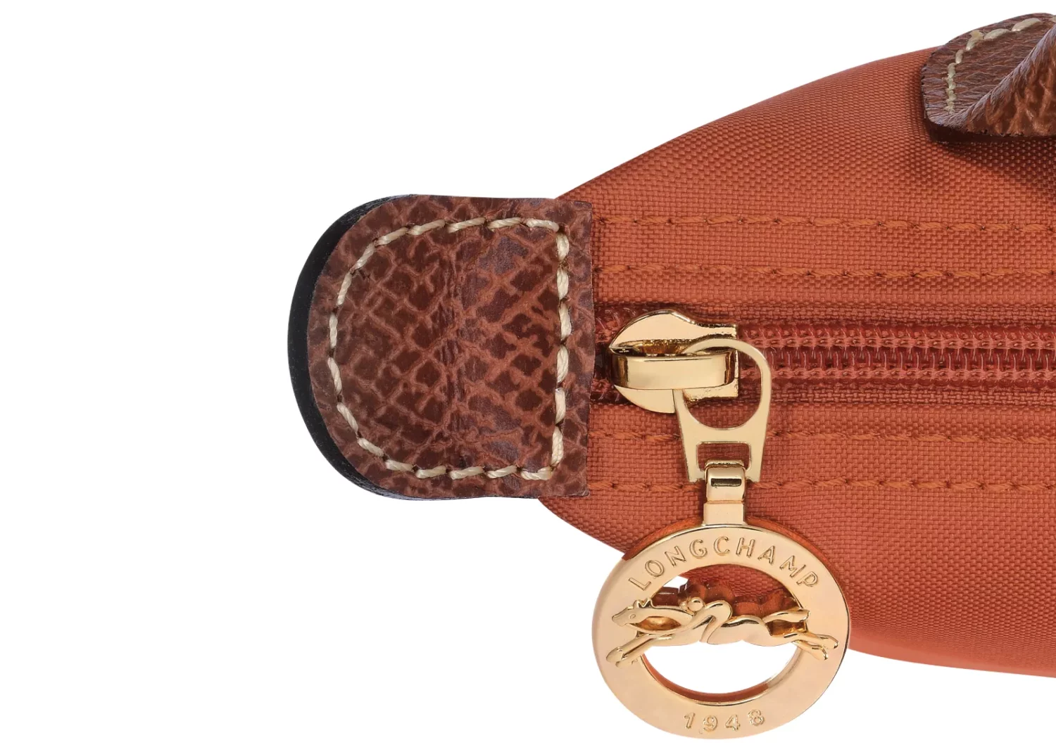 longchamp le pliage original pouch with handle brick
