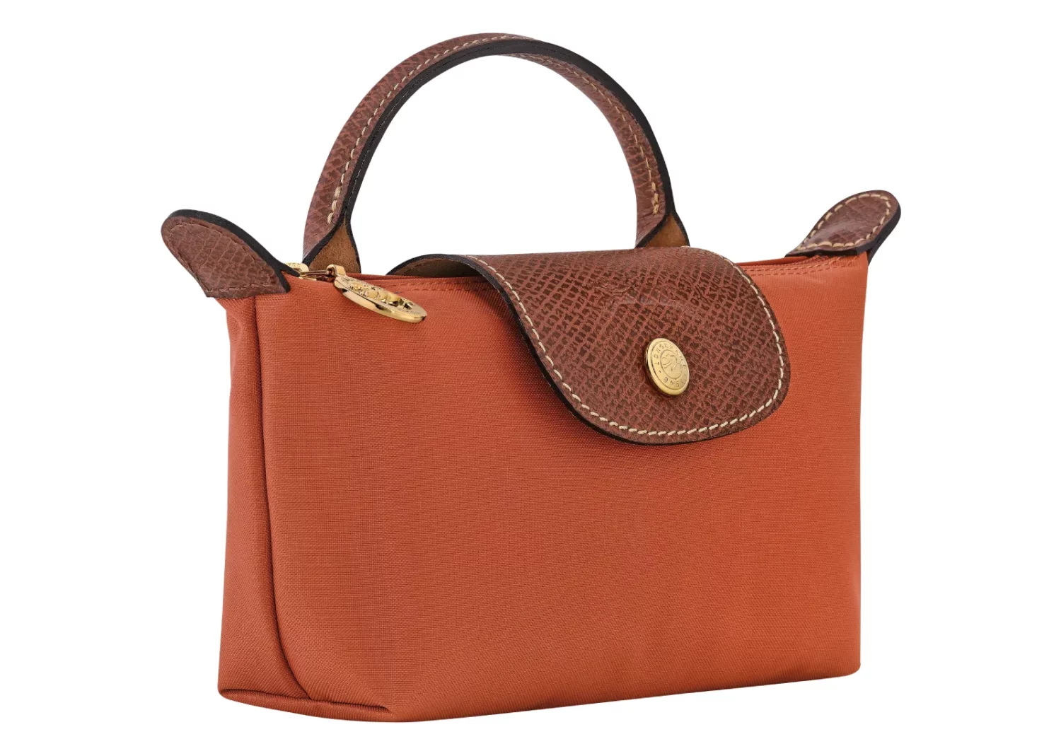 longchamp le pliage original pouch with handle brick