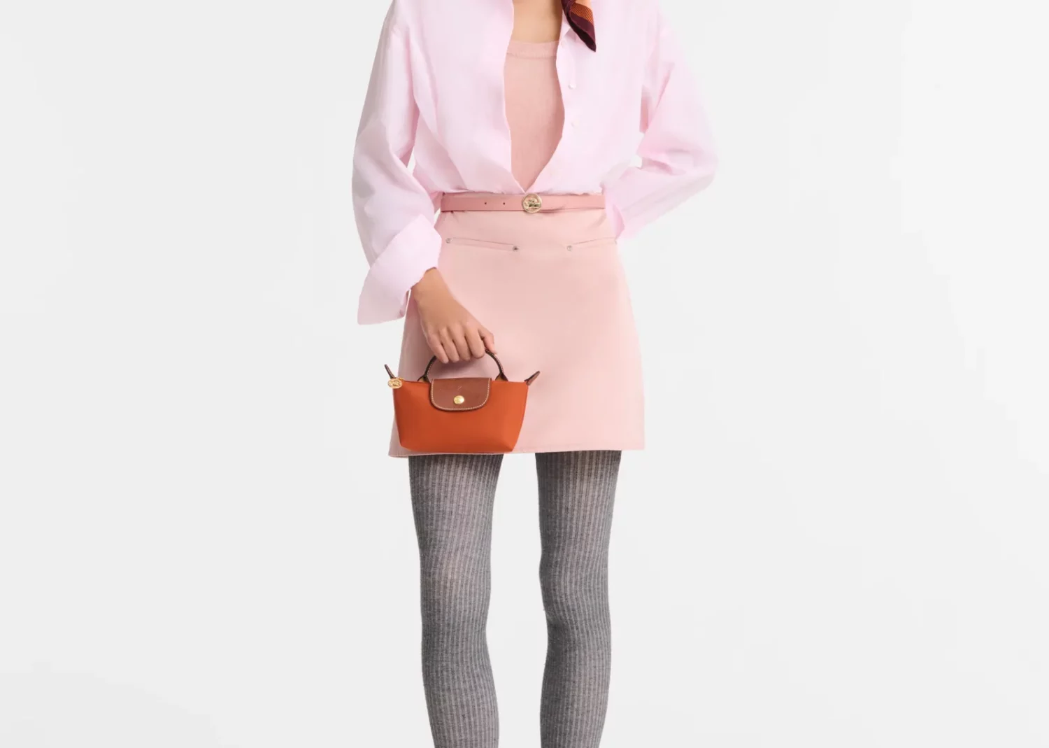 longchamp le pliage original pouch with handle brick