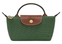 longchamp le pliage original pouch with handle british green