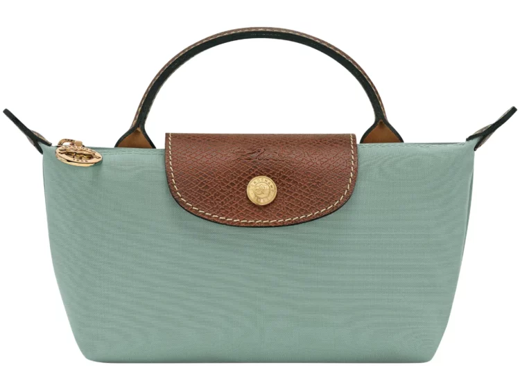 longchamp le pliage original pouch with handle celadon