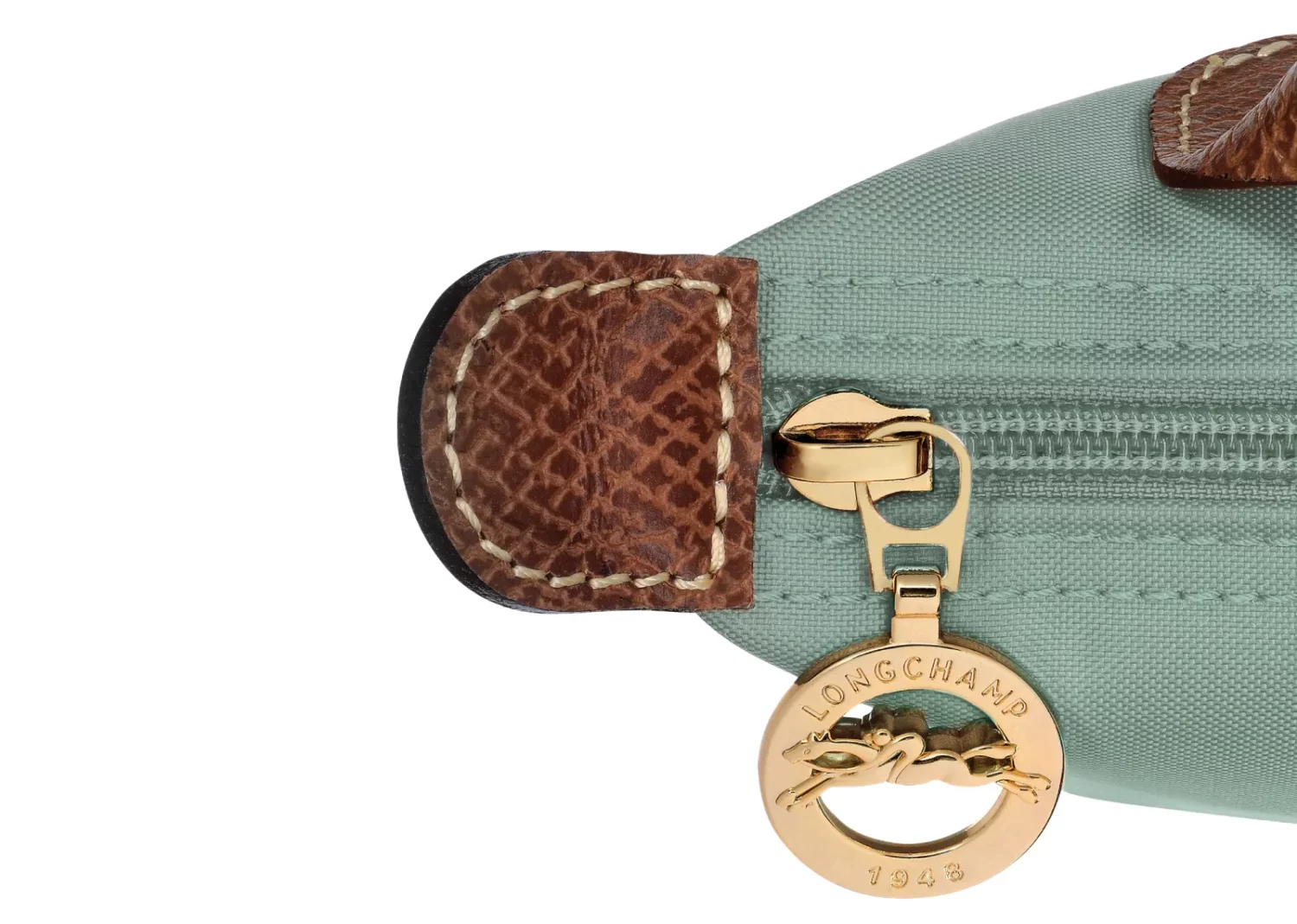 longchamp le pliage original pouch with handle celadon