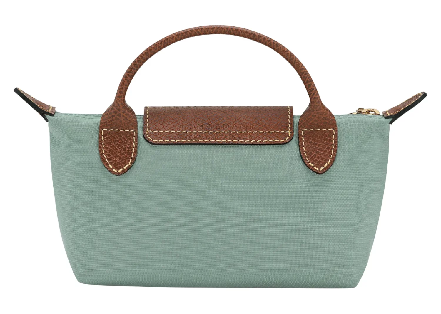 longchamp le pliage original pouch with handle celadon