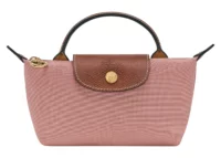longchamp le pliage original pouch with handle pink tea
