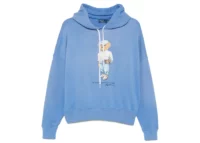 polo ralph lauren polo bear fleece hoodie cornflower blue