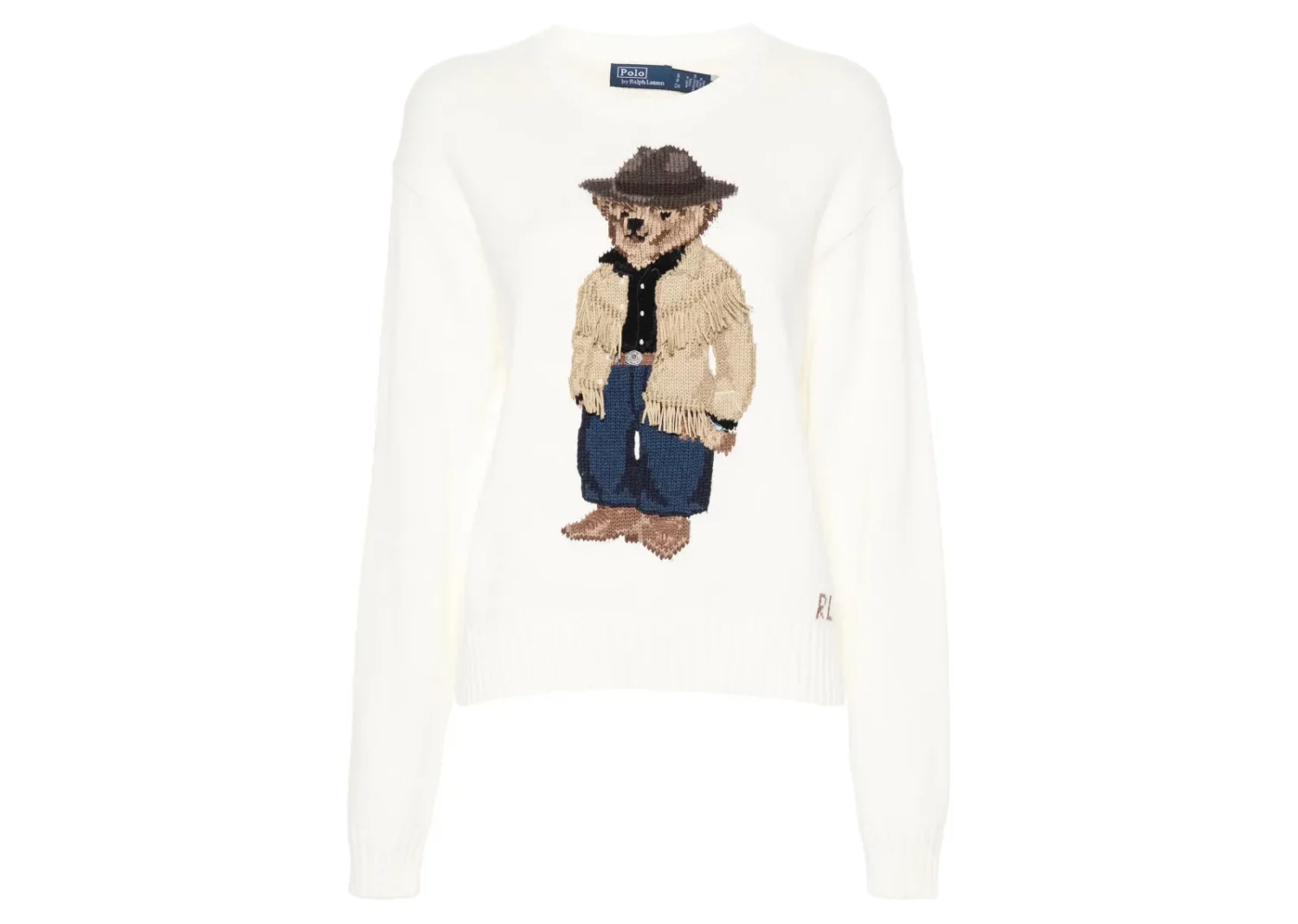 polo ralph lauren polo bear intarsia knit jumper white multicolour