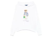 polo ralph lauren polo bear print hoodie white