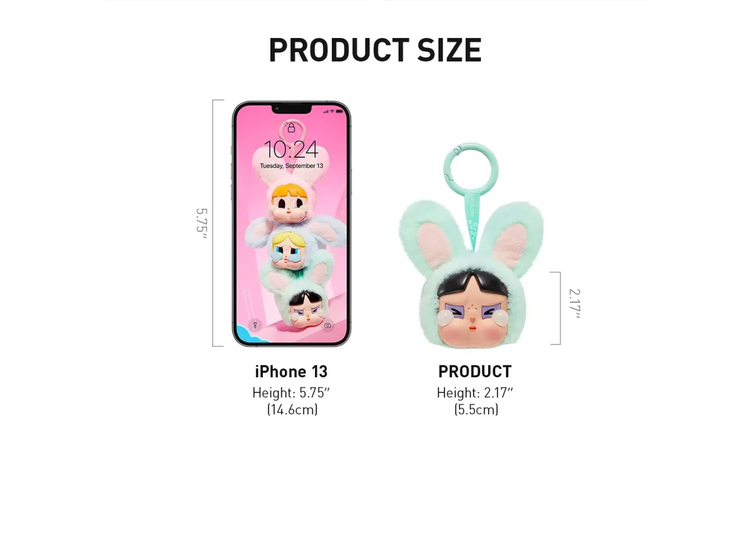 pop mart crybaby x powerpuff girls series vinyl face plush sealed case (6 blind boxes)