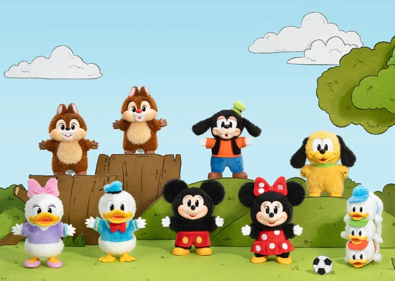 pop mart disney mickey family together series plush keychain sealed case (8 blind box)