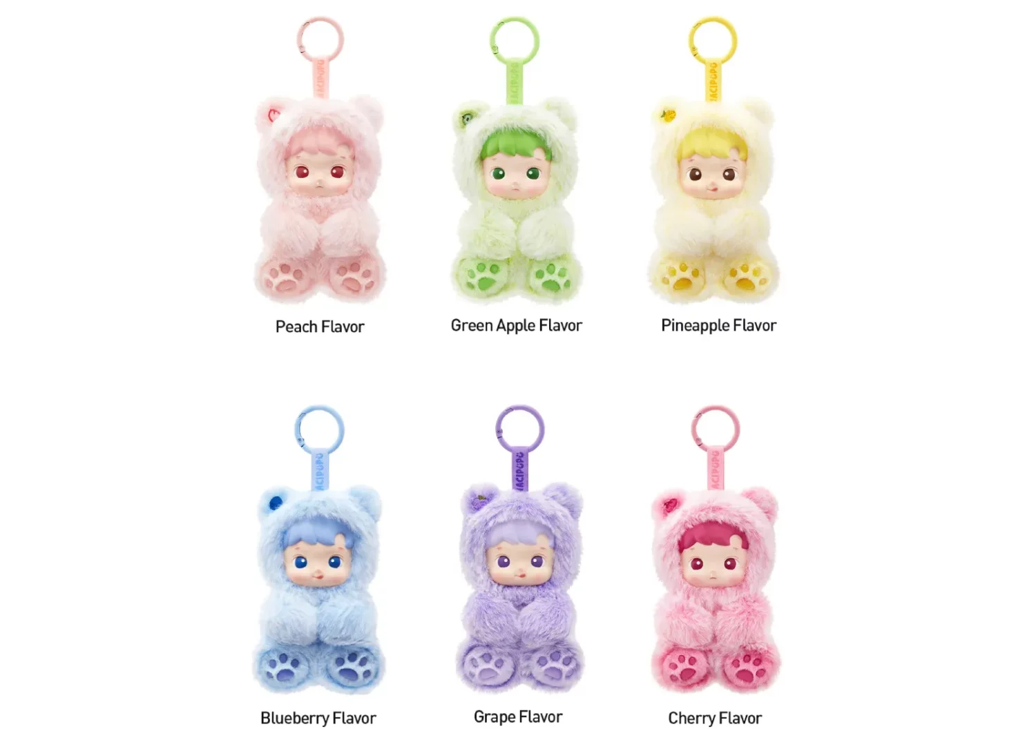 pop mart hacipupu gummy bear series vinyl plush pendant sealed case (6 blind box)