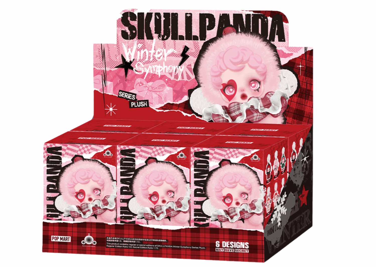 pop mart skullpanda winter symphony series vinyl face plush pendant sealed case (6 blind box)