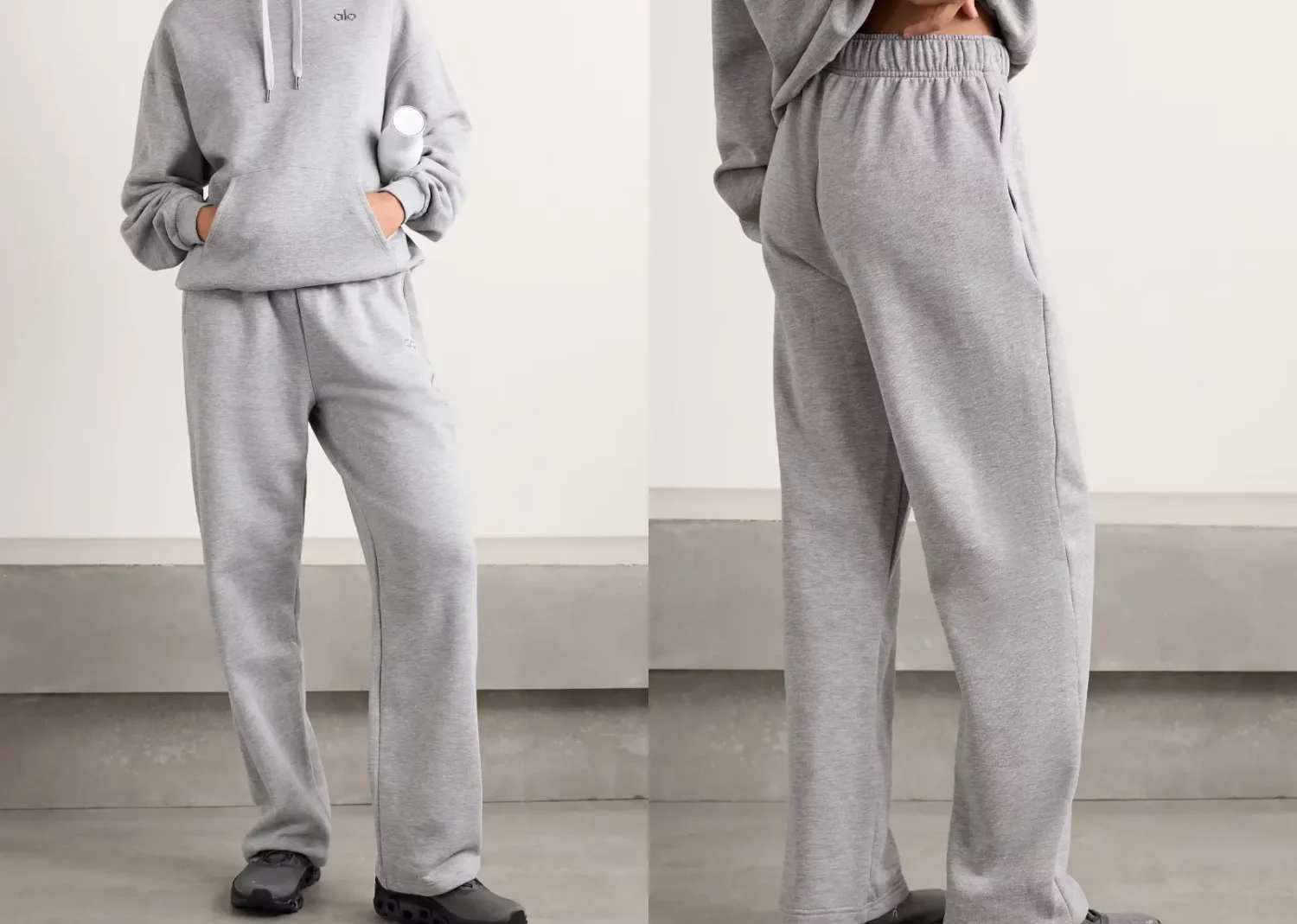 alo yoga accolade straight leg sweatpant gray