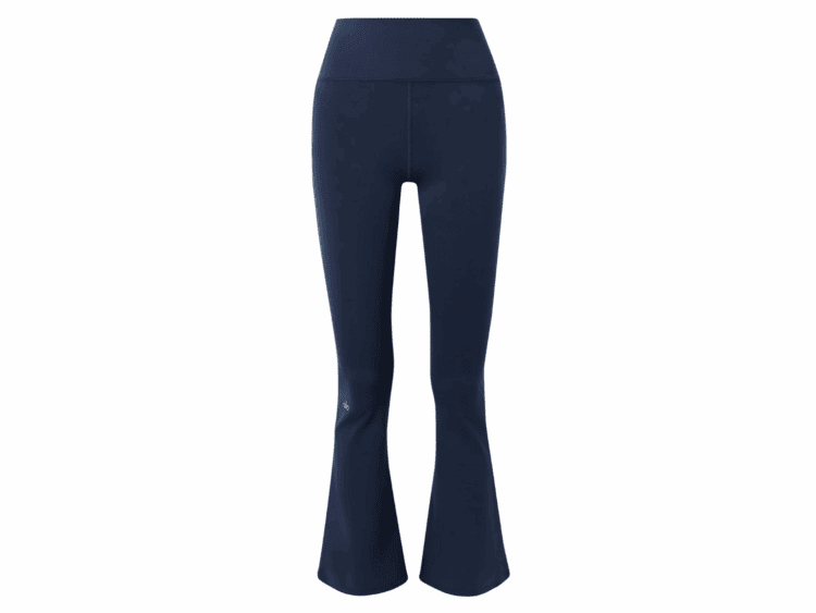 alo yoga airbrush flared leggings navy