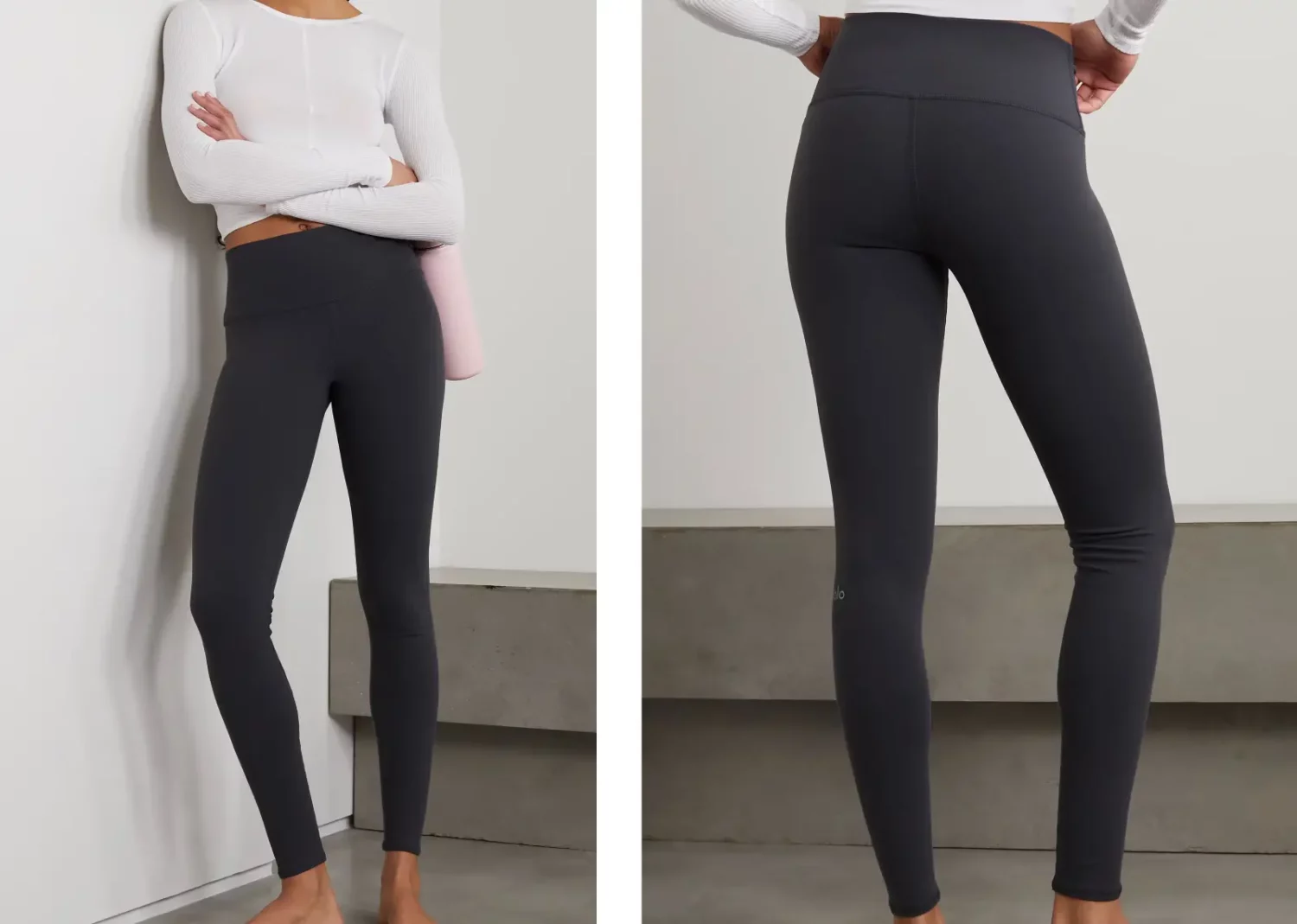 alo yoga airbrush stretch leggings gray