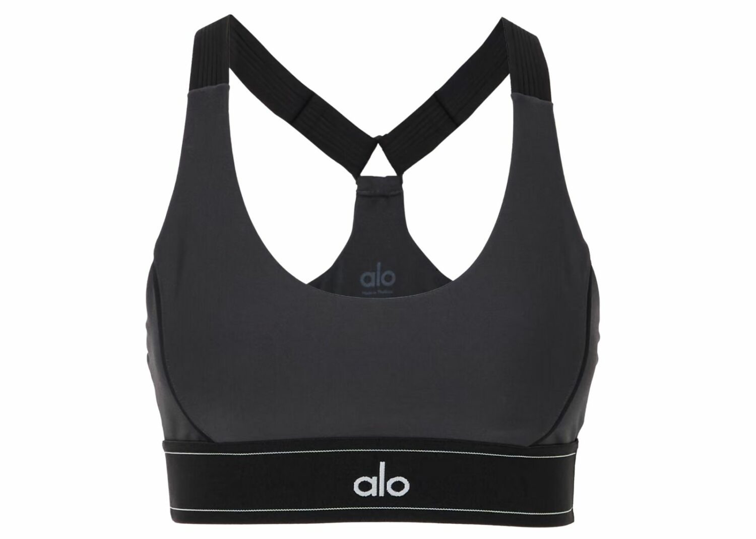 alo yoga airlift suit up sports bra anthracite black