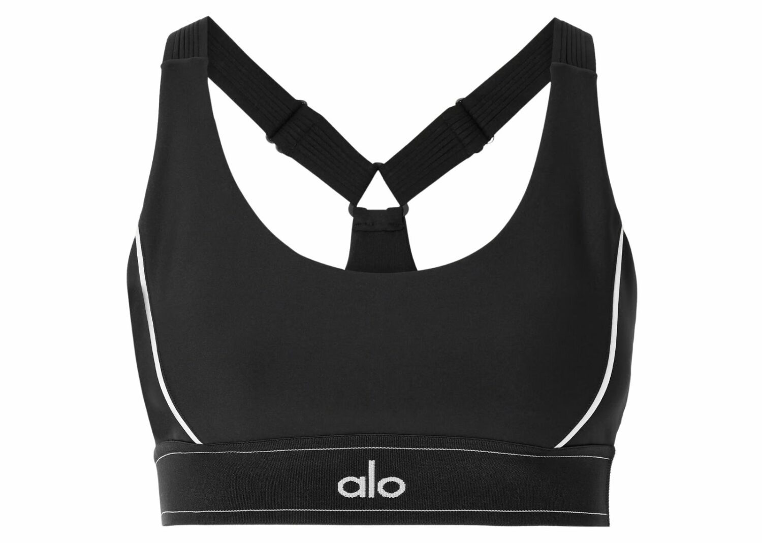 alo yoga airlift suit up sports bra black white