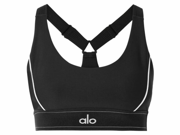alo yoga airlift suit up sports bra black white
