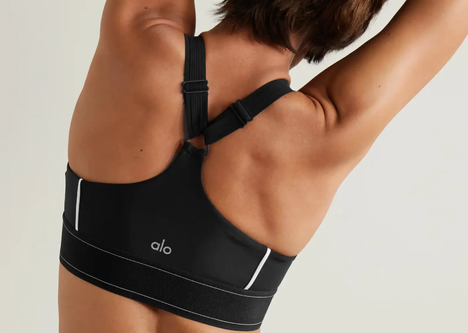 alo yoga airlift suit up sports bra black white