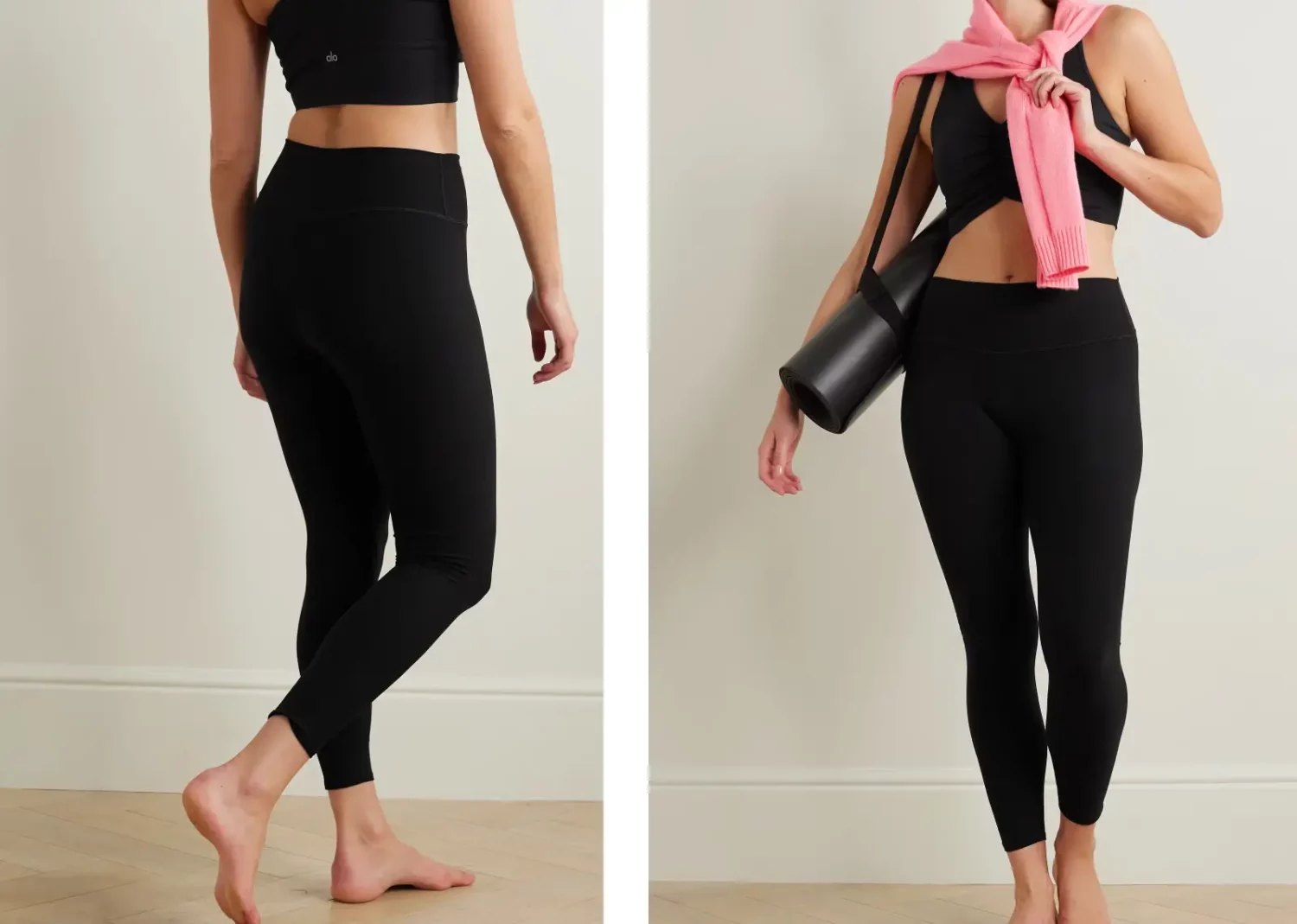 alo yoga alosoft stretch knit 7/8 leggings black