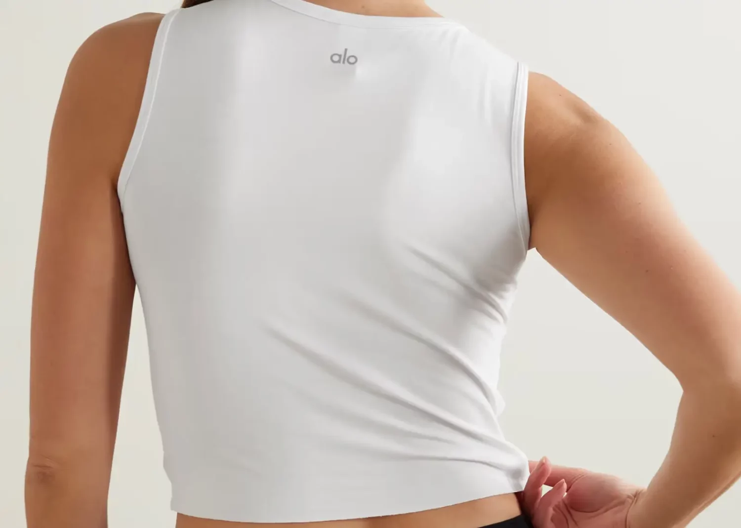 alo yoga cover cropped draped jersey tank white