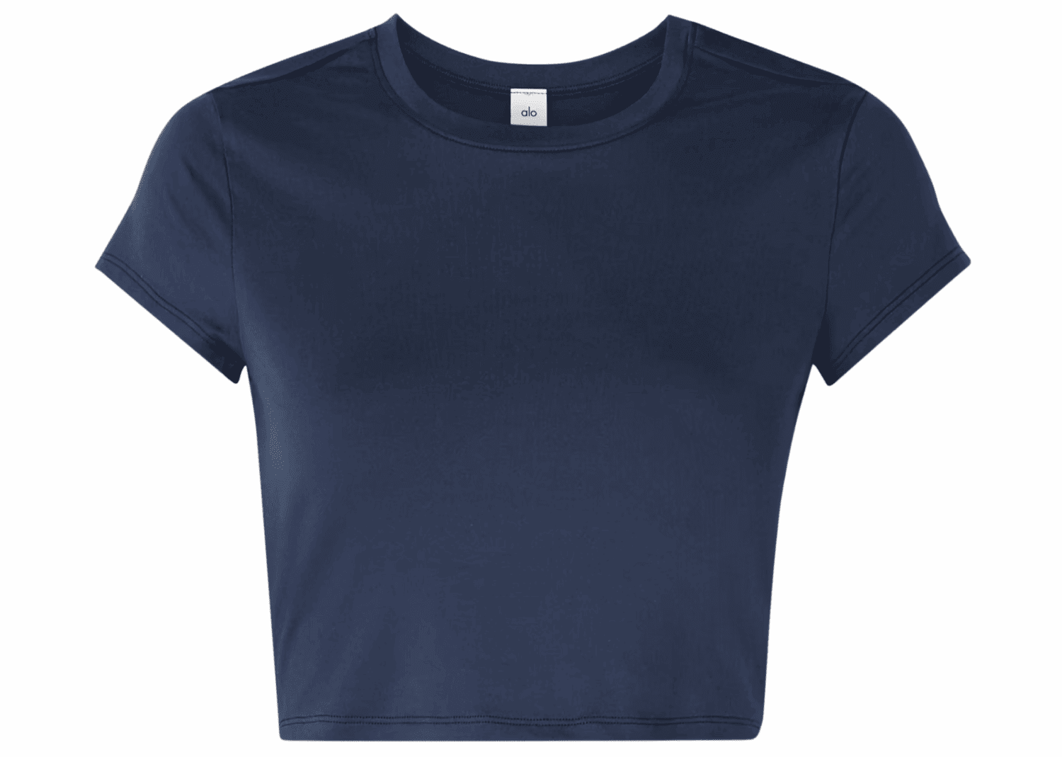 alo yoga finesse cropped alosoft jersey top navy