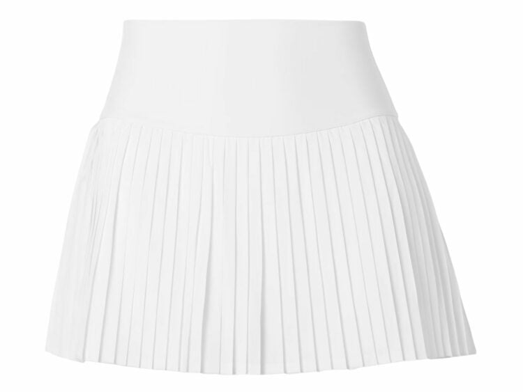 alo yoga grand slam pleated airlift tennis skirt white