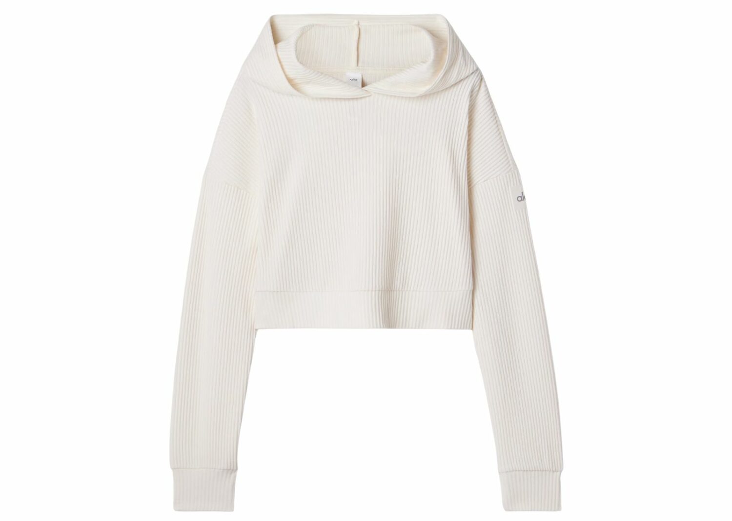 alo yoga muse cropped hoodie ivory