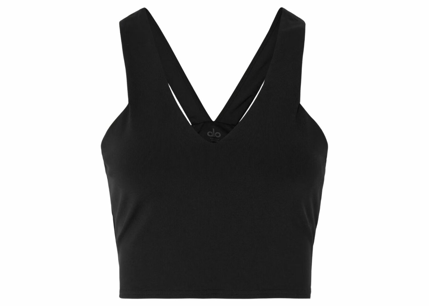 alo yoga real airbrush sports bra black