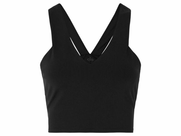 alo yoga real airbrush sports bra black