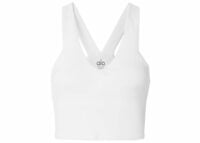 alo yoga real airbrush sports bra white