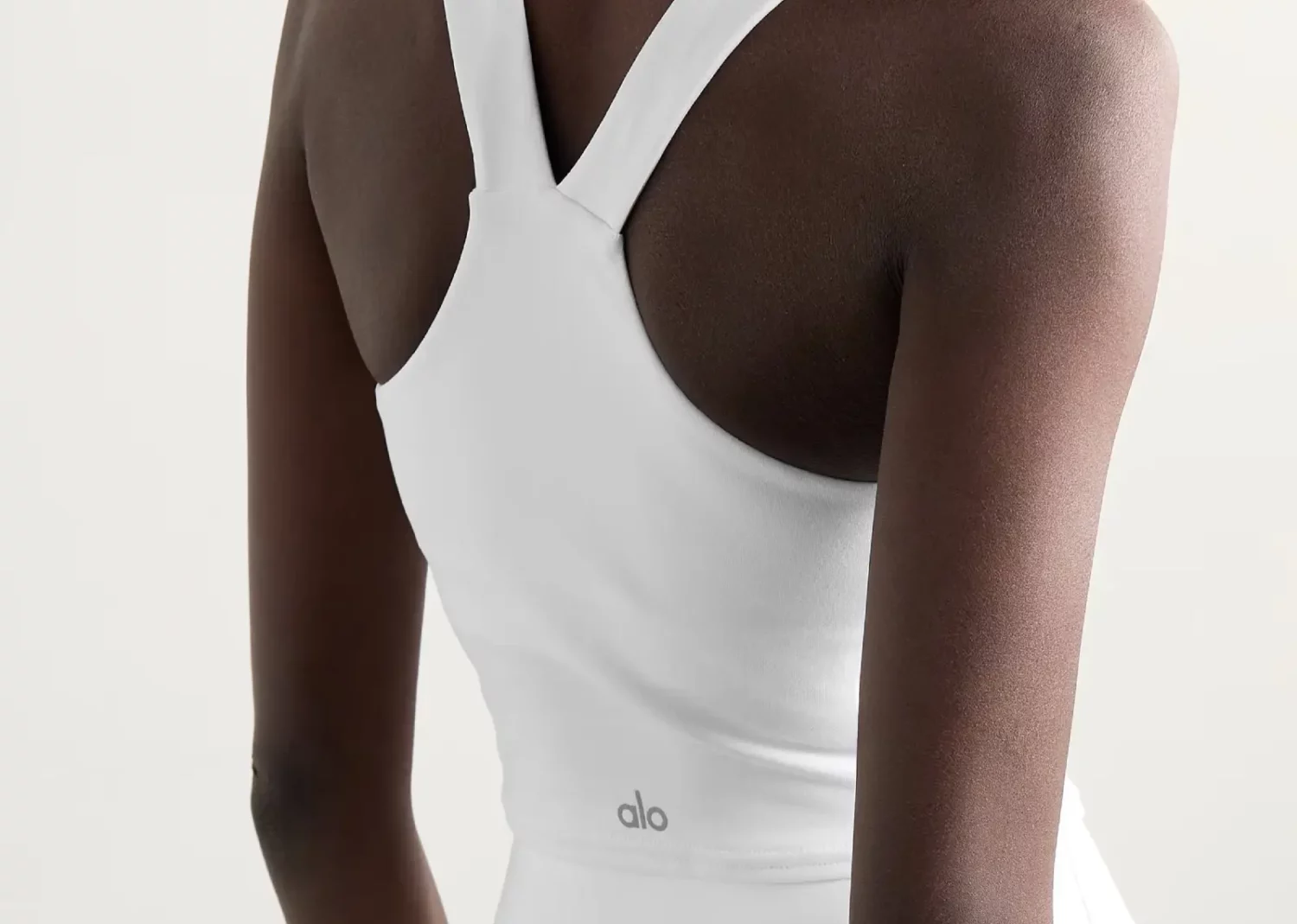 alo yoga real airbrush sports bra white